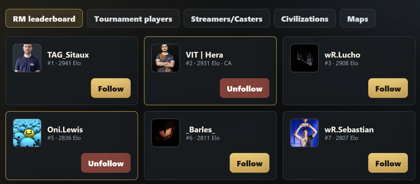AOE2 game viewer live spectating screen