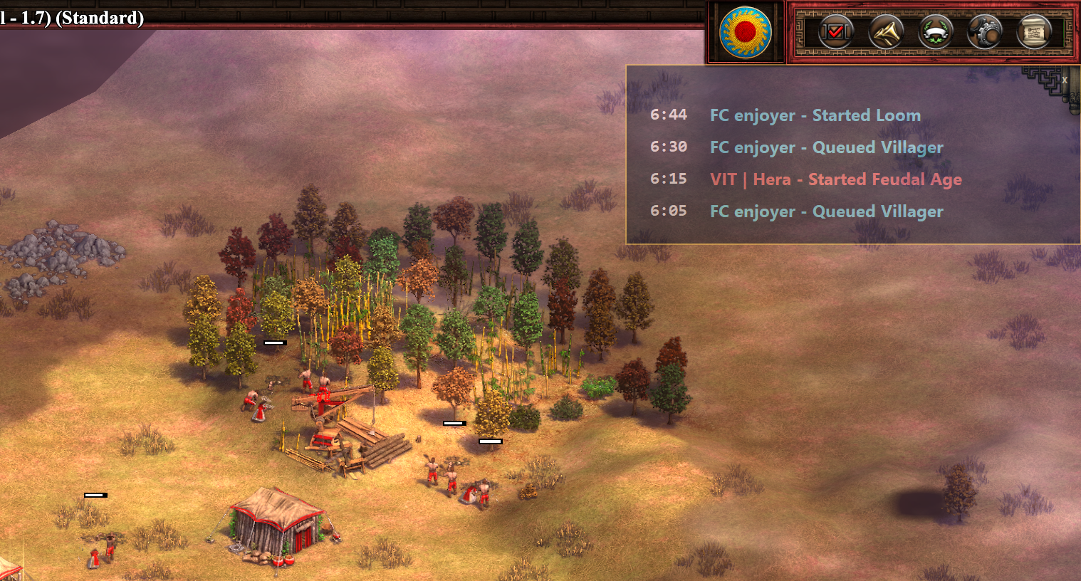 Synced event overlay on an AOE2 match